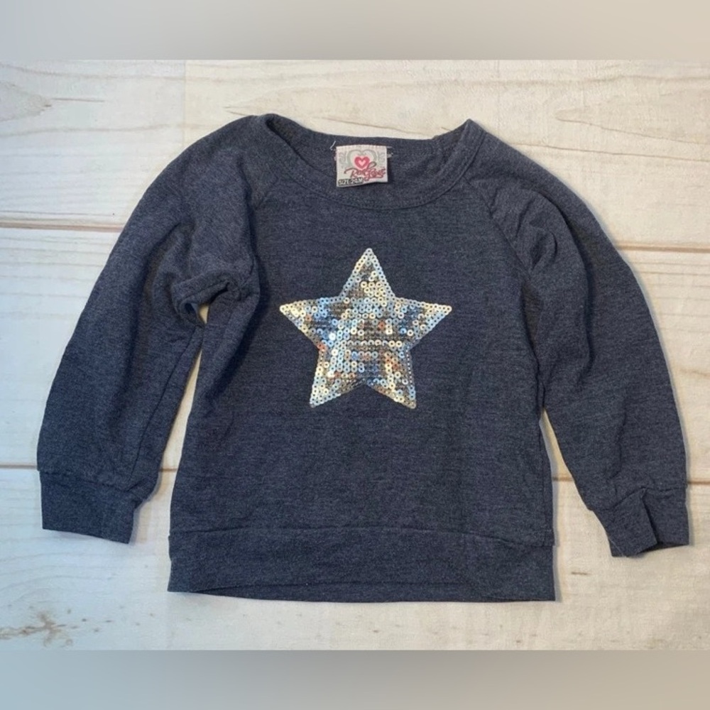 Royal Love Blue Grey Long Sleeve Top Size 24M